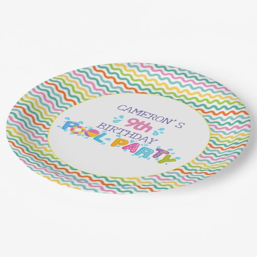 Kleurrijke weekveeg papieren bordje (Gekanteld)