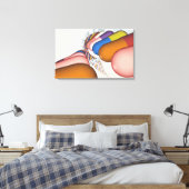 Kleurrijke weergave van een DNA-streng Canvas Afdruk (Insitu (Slaapkamer))