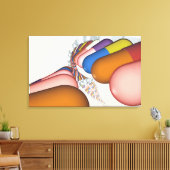 Kleurrijke weergave van een DNA-streng Canvas Afdruk (Insitu (Woonkamer))