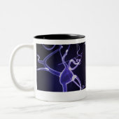 Kleurrijke weergave van neuronen tweekleurige koffiemok (Links)