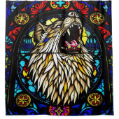 Kleurrijke weerwolf douchegordijn (Voorkant)