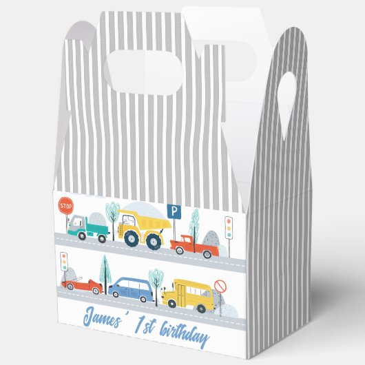 Kleurrijke weg en vervoer verjaardag gunstbox bedankdoosjes (Open)