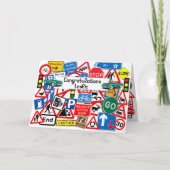 Kleurrijke Wegborden Gespassed Rijexamen Gefelicit Kaart (Voorkant)