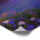 Kleurrijke weide door de Stromende Stroom Poster (Hoek)