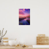 Kleurrijke weide door de Stromende Stroom Poster (Keuken)