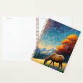 Kleurrijke weide eland met bloemen kunst planner (Display)