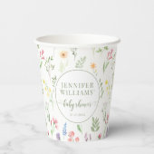 Kleurrijke weide kleine wilde bloem baby meisje do papieren bekers (Achterkant)