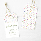 Kleurrijke weide wilde bloem bruiloft dank u cadeaulabel