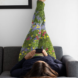 Kleurrijke weide wilde bloemen leggings