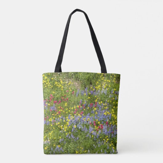 Kleurrijke weide wilde bloemen tote bag (Achterkant)