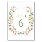 Kleurrijke weide wildflower krans bruiloft kaart (Voorkant)