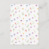 Kleurrijke weide wildflower tuin bruiloft details informatiekaartje (Achterkant)