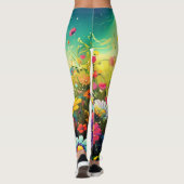 Kleurrijke weide Yoga Leggins Leggings (Achterkant)