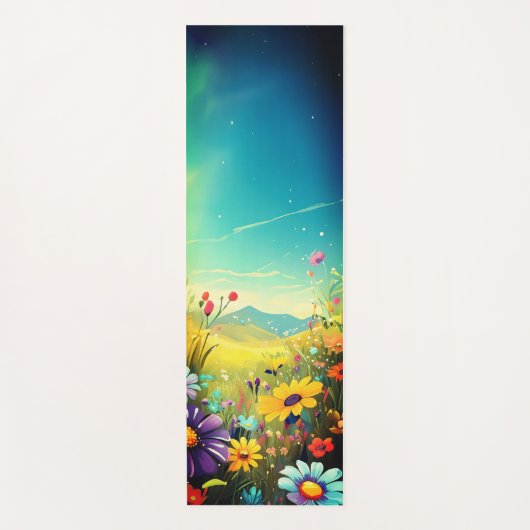 Kleurrijke weide yogamat (Voorkant)