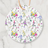 Kleurrijke weidebloemen bloemencalligrafie bedankjes labels (Achterkant)