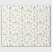 Kleurrijke weidebloemen Kleine wilde bloem baby Cadeaupapier (Vlak)