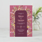 Kleurrijke weilanden bloemen bruiloft kaart (Staand voorkant)