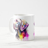Kleurrijke Weimaraner Dog Pet Coffee Mok, Cup Koffiemok (Voorkant links)