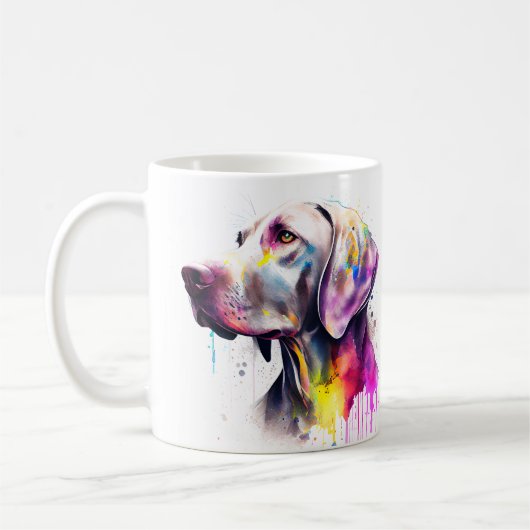 Kleurrijke Weimaraner Dog Pet Coffee Mok, Cup Koffiemok (Links)