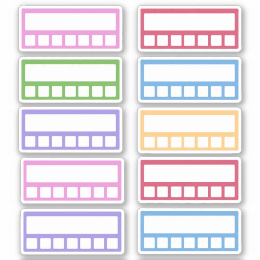 Kleurrijke wekelijkse gewoonte tracker sticker (Voorkant)