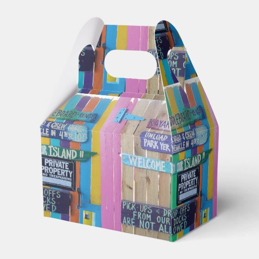 Kleurrijke Welcome Island teken Caribisch gebied Bedankdoosjes (Achterkant)