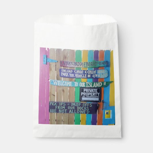 Kleurrijke Welcome Island teken Caribisch gebied Bedankzakje (Voorkant)