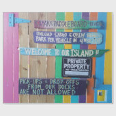 Kleurrijke Welcome Island teken Caribisch gebied Cadeaupapier (Vlak)