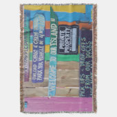 Kleurrijke Welcome Island teken Caribisch gebied Deken (Voorkant Verticaal)