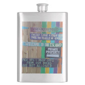 Kleurrijke Welcome Island teken Caribisch gebied Flacon (Voorkant)