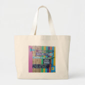 Kleurrijke Welcome Island teken Caribisch gebied Grote Tote Bag (Voorkant)