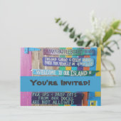 Kleurrijke Welcome Island teken Caribisch gebied Kaart (Staand voorkant)