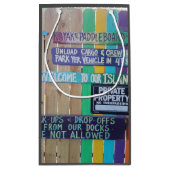 Kleurrijke Welcome Island teken Caribisch gebied Klein Cadeauzakje (Achterkant)