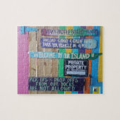 Kleurrijke Welcome Island teken Caribisch gebied Legpuzzel (Horizontaal)