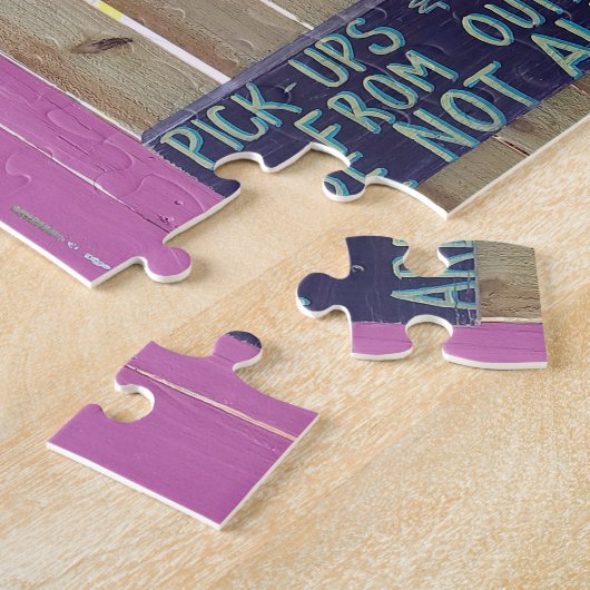 Kleurrijke Welcome Island teken Caribisch gebied Legpuzzel (Zijkant)