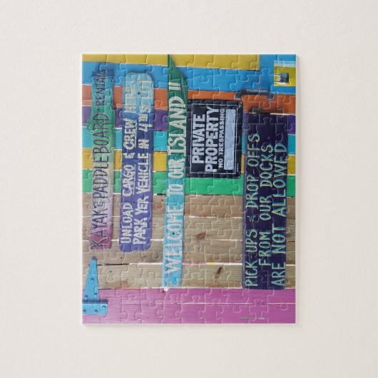 Kleurrijke Welcome Island teken Caribisch gebied Legpuzzel (Verticaal)