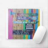 Kleurrijke Welcome Island teken Caribisch gebied Muismat (Met muis)