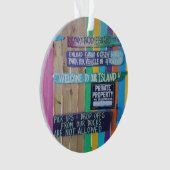 Kleurrijke Welcome Island teken Caribisch gebied Ornament (voorkant)