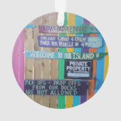 Kleurrijke Welcome Island teken Caribisch gebied Ornament (achterkant)