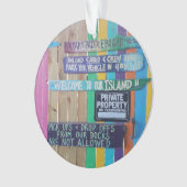 Kleurrijke Welcome Island teken Caribisch gebied Ornament (voorkant)