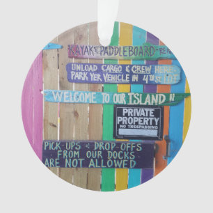 Kleurrijke Welcome Island teken Caribisch gebied Ornament