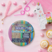 Kleurrijke Welcome Island teken Caribisch gebied Papieren Bordje (Feest)