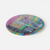 Kleurrijke Welcome Island teken Caribisch gebied Papieren Bordje (Gekanteld)