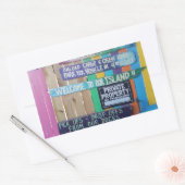 Kleurrijke Welcome Island teken Caribisch gebied Rechthoekige Sticker (Envelop)