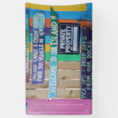 Kleurrijke Welcome Island teken Caribisch gebied Spandoek (Verticaal)