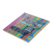 Kleurrijke Welcome Island teken Caribisch gebied Tegeltje (Zijkant)