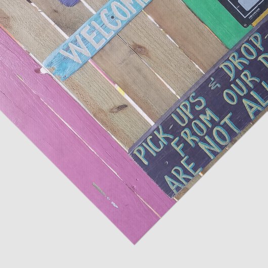 Kleurrijke Welcome Island teken Caribisch gebied Tissuepapier (Detail)