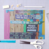 Kleurrijke Welcome Island teken Caribisch gebied Tissuepapier (Craft)