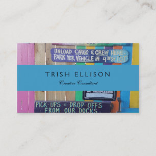 Kleurrijke Welcome Island teken Caribisch gebied Visitekaartje