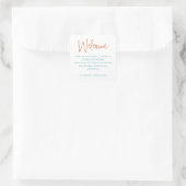 Kleurrijke Welkom Gift Bag Mand Wedding Vierkante Sticker (Tas)