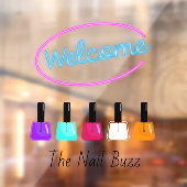 Kleurrijke Welkom Nail Salon Sign Venster Cling Raamsticker (Vel 2)
